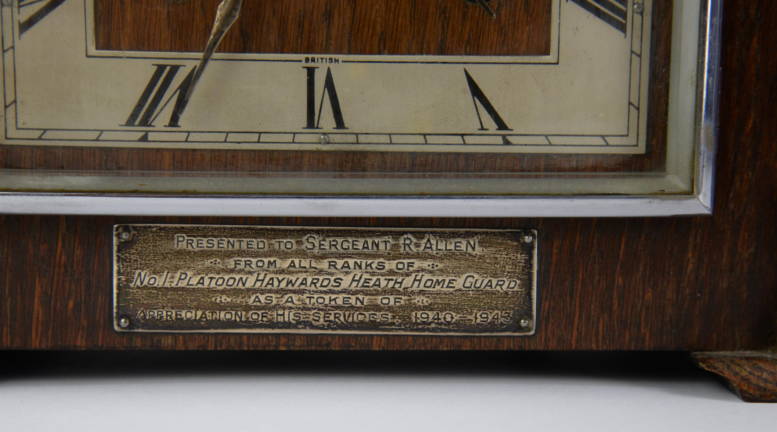 An oak cased two train wall clock. early 20th century, with silvered dial, Arabic numerals brass - Image 4 of 4