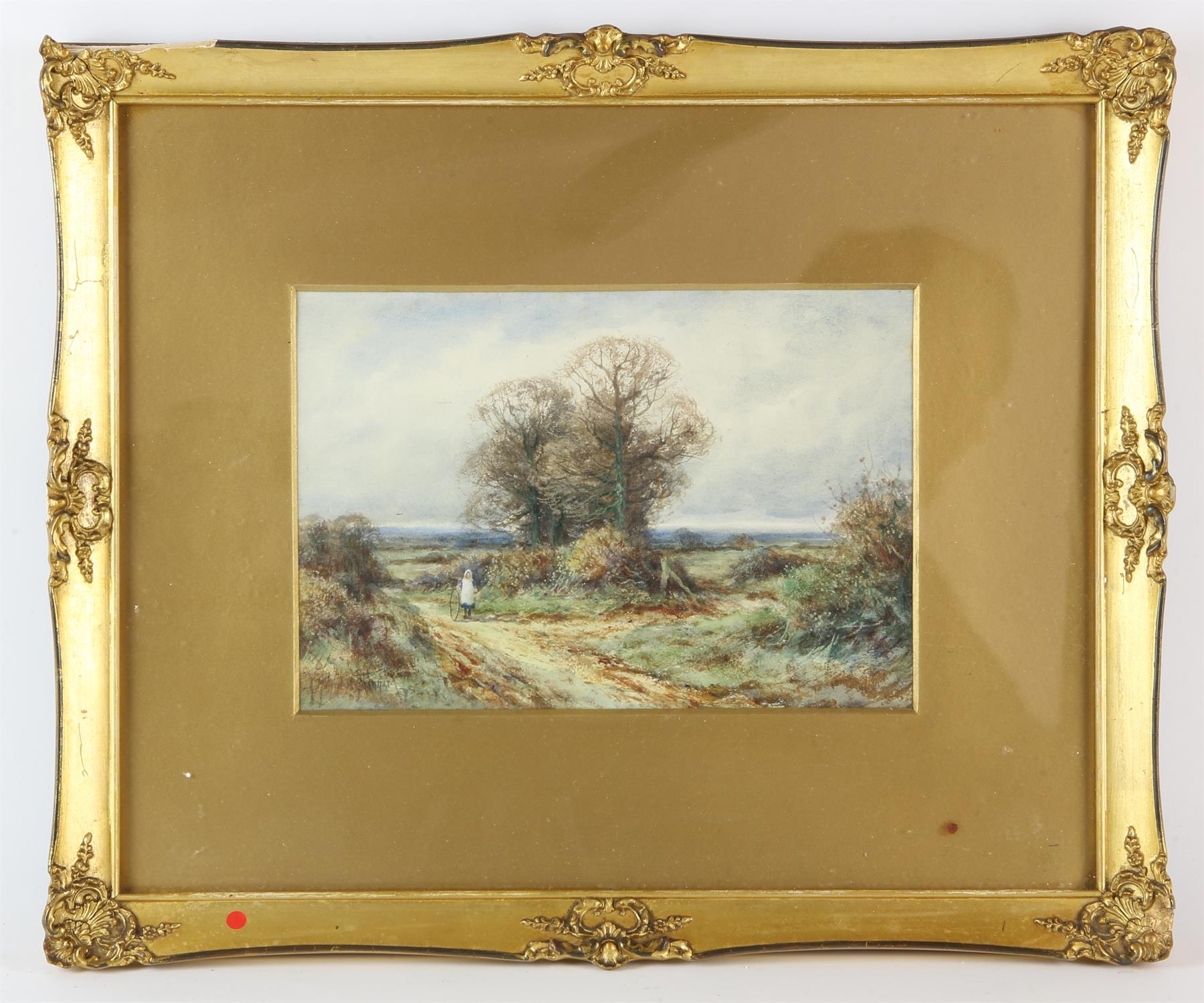 John Stannard (1784-1882), Girl with a cartwheel walking in a landscape, watercolour, - Image 2 of 4