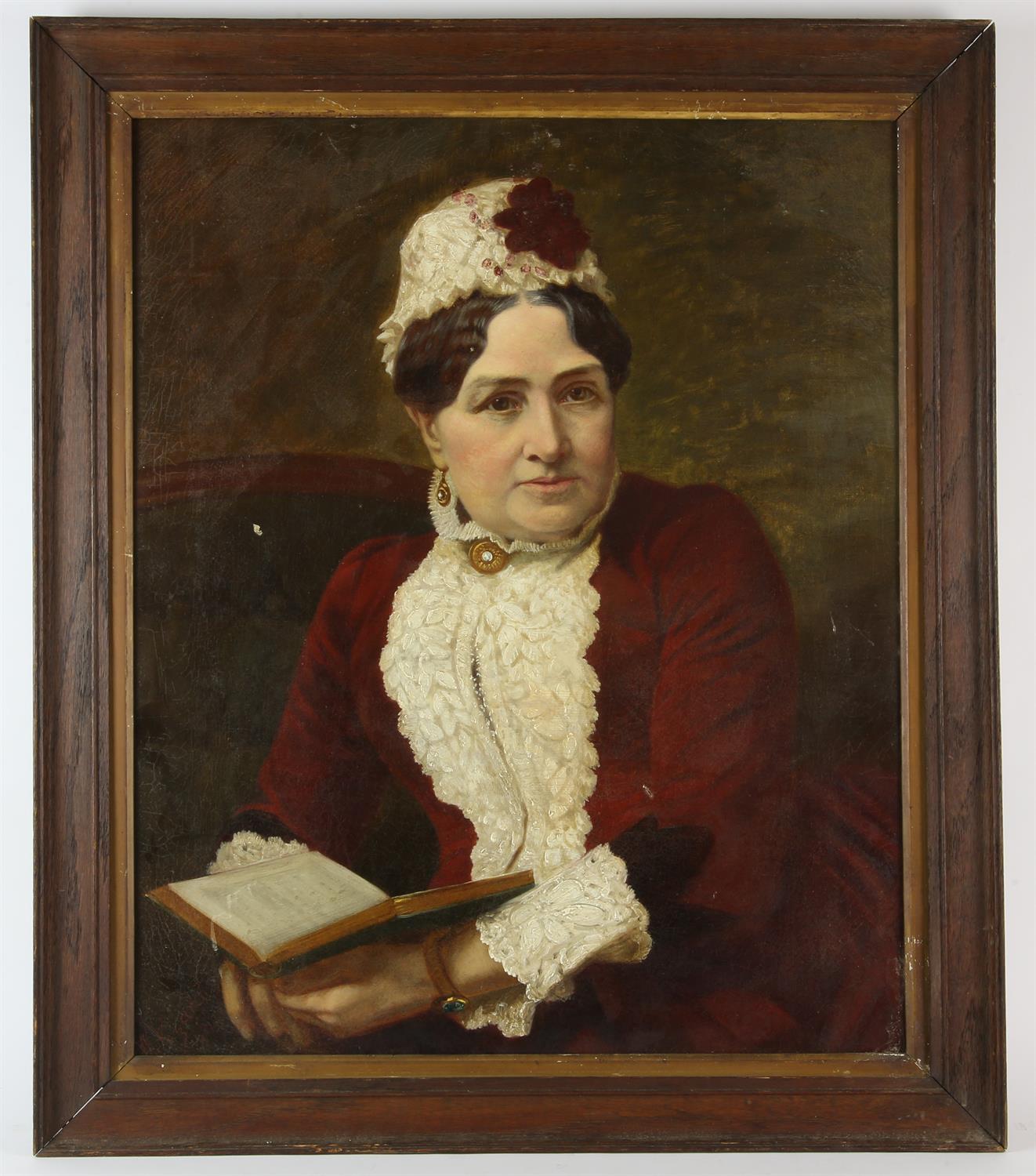 Worthy Vizard (1848-c1904), Portrait of a Lady, said to be Frances Augusta Coombs (nee Griffiths) - Image 2 of 3