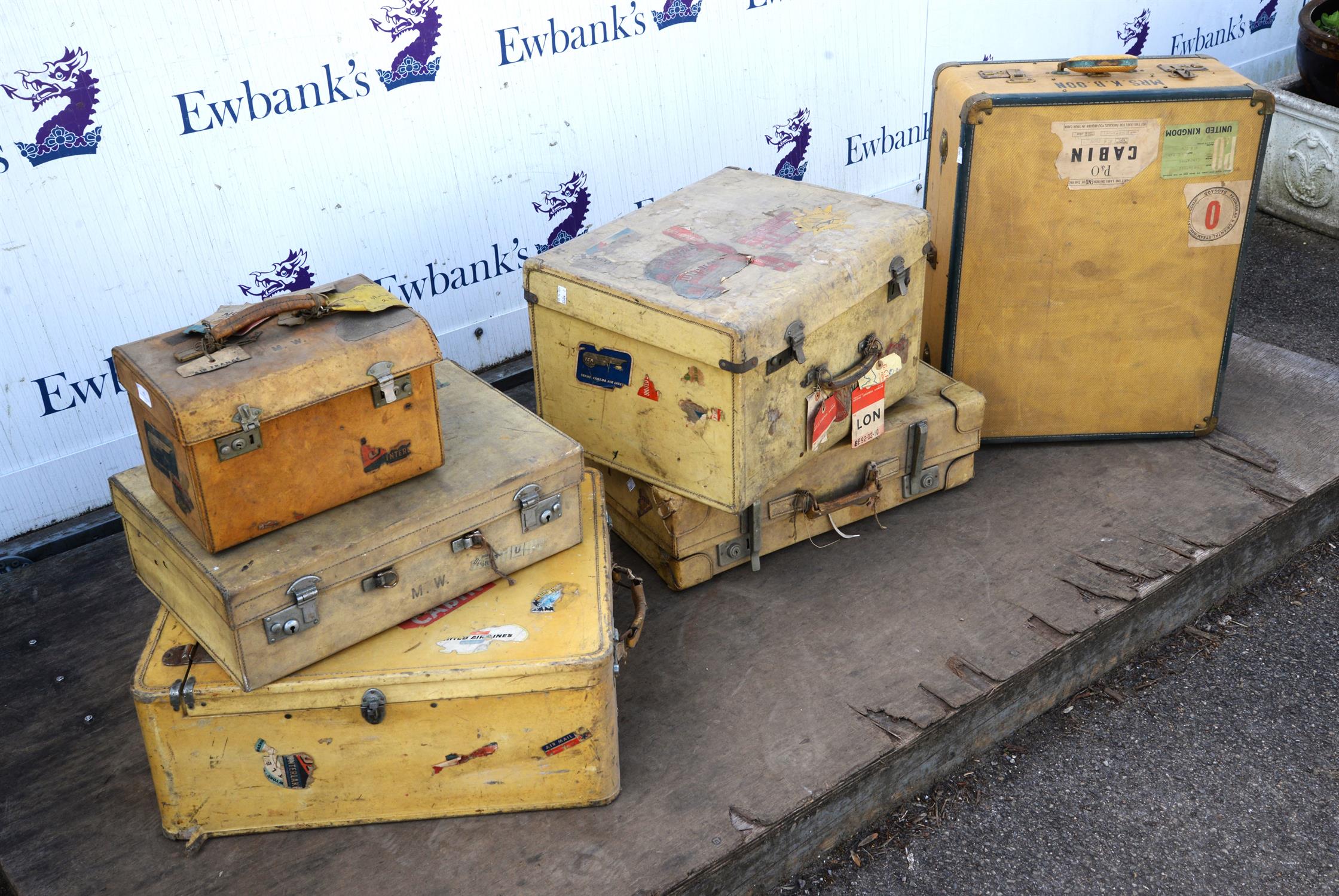 A mid 20th century canvas bound travel case with fitted shoe storage interior and brass hardware, - Image 3 of 3