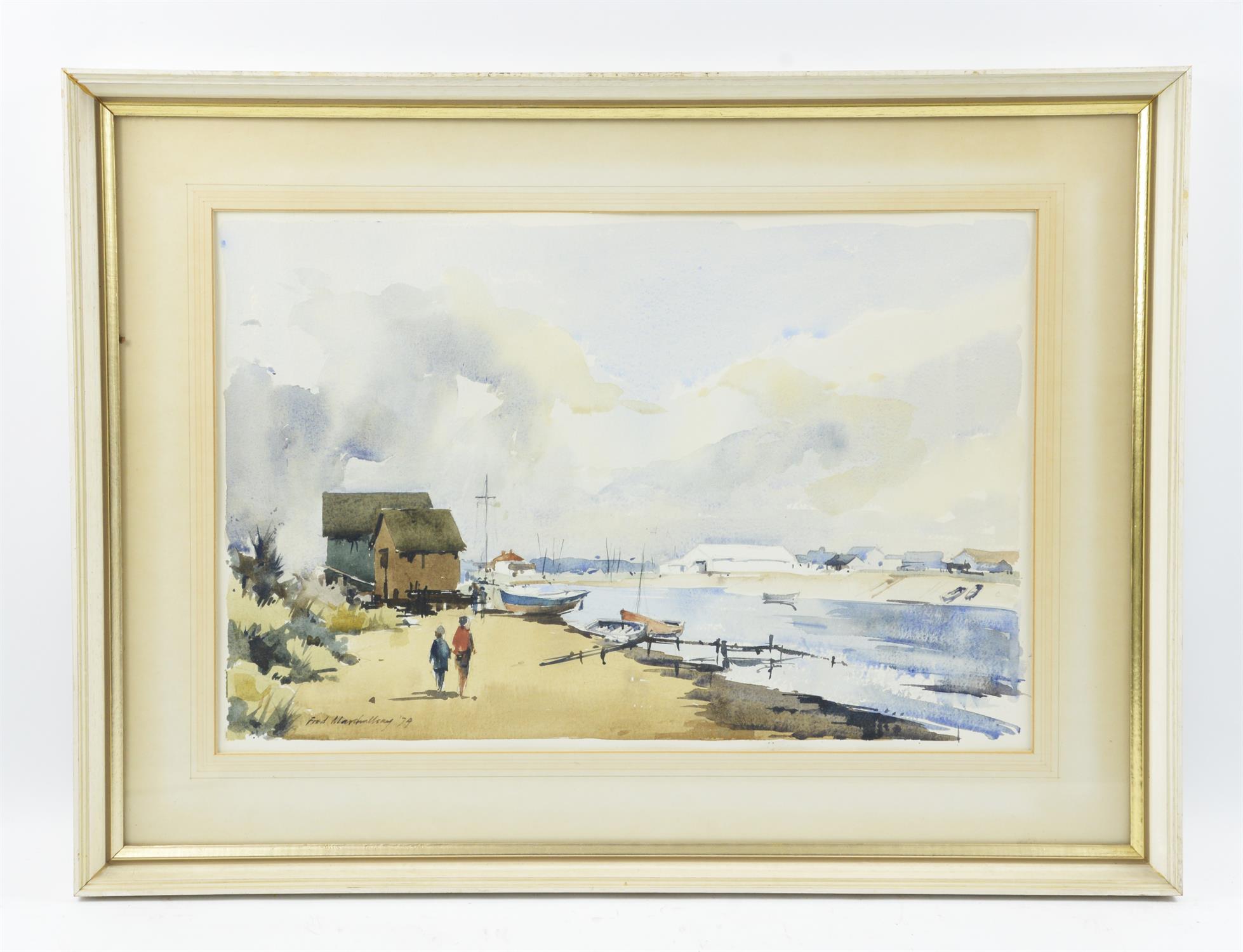 Fred Marshallsay (British 20th century), Walberswick Cottage, Flatford Mill, two watercolours,