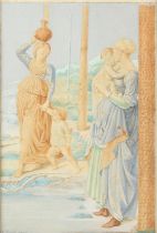 C. Biancini (19th century), Religious figure group with mothers and infants, watercolour and