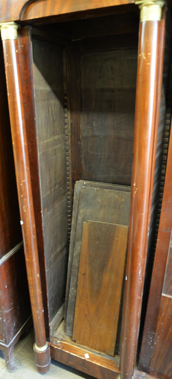 A late 19th century French mahogany cupboard book case, the four sections with central cupboard - Image 4 of 4