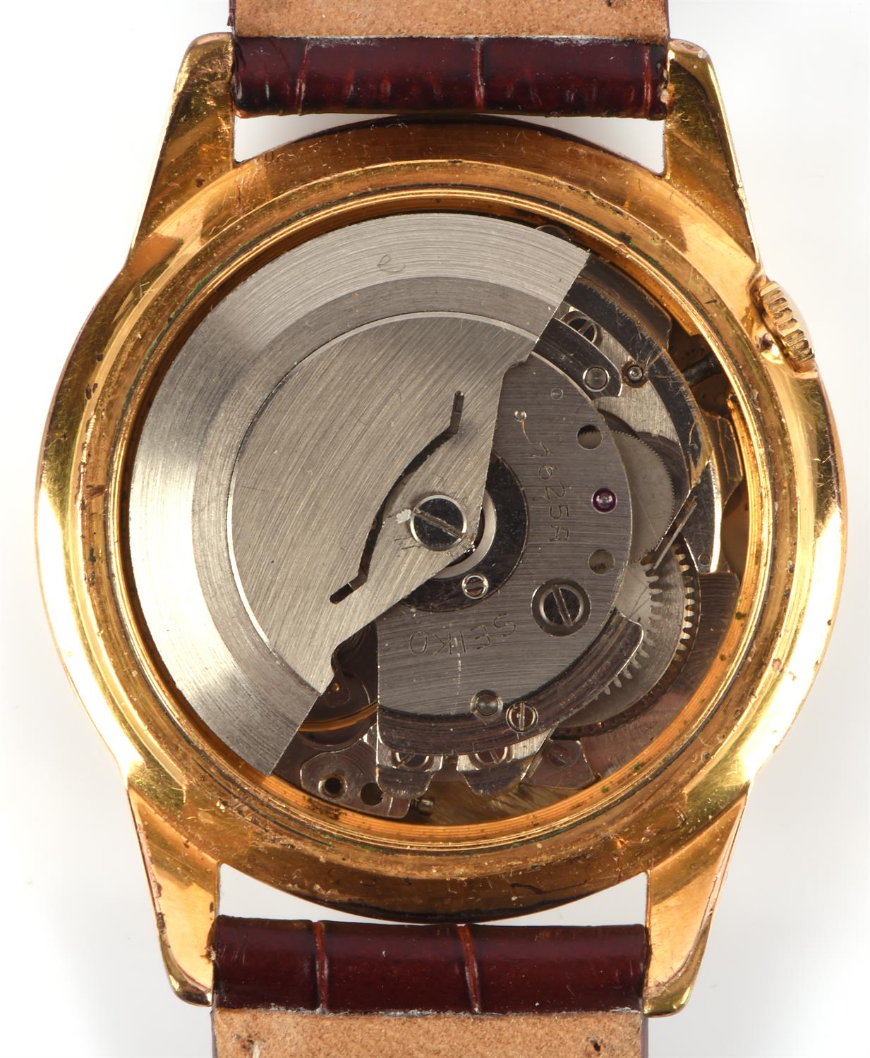 Seiko a Gentleman's diashock gold plated wristwatch the signed dial with baton hour markers and - Bild 2 aus 2