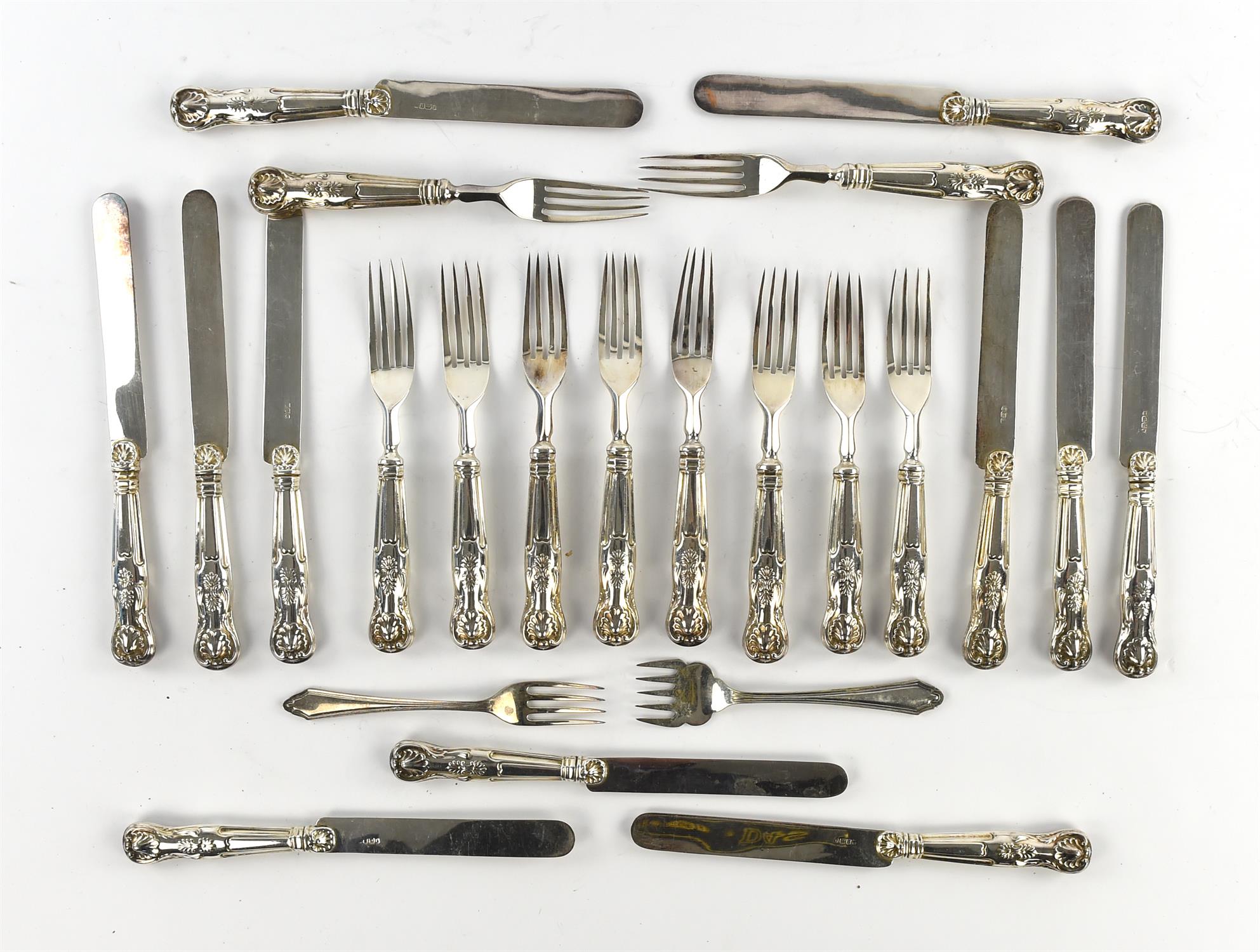 A quantity of silver plated flatware including Mappin and Webb, knives, forks, spoons and related