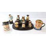 A collection of Royal Doulton miniature Toby jugs, to comprise Toby XX, Jolly Toby,