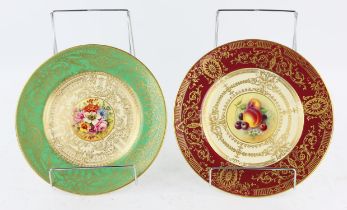 A Royal Worcester porcelain cabinet plate hand painted with still life fruit by H.H. PRICE,