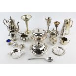 A group of silver plated items, to include twenty four goblets, Spanish, by Valero,