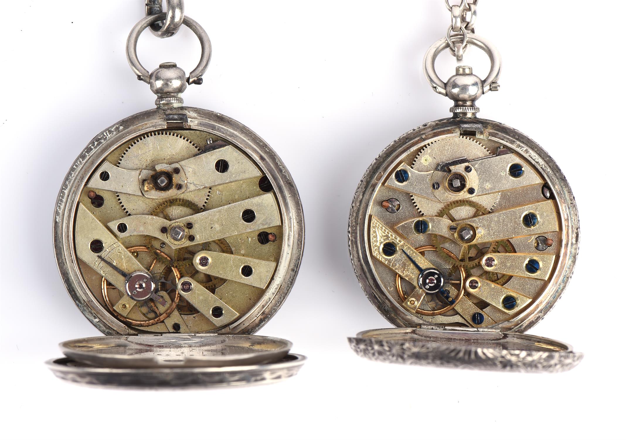 A ladies silver open faced pocket watch with Roman numeral hour markers within folate gilt - Image 3 of 5