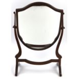 A George III style mahogany dressing table mirror, H 60cm, W 38cm