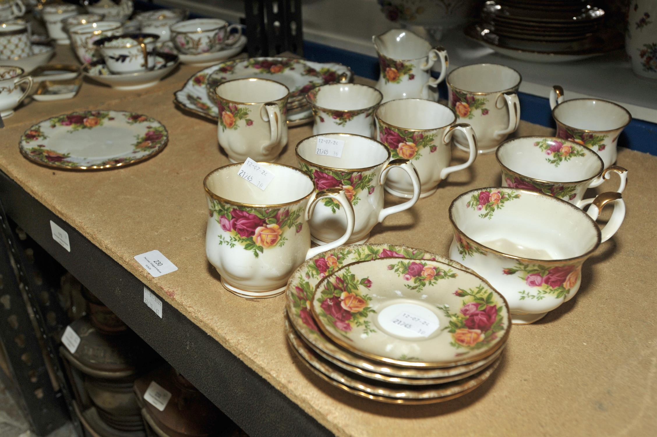 Royal Albert " Old Country Roses " pattern part tea service, with other itemss, to include a table - Image 2 of 2