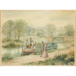 Stanley Cooke (20th century), The barge 'Stella'; The Picnic; The Ice Cream seller, three,