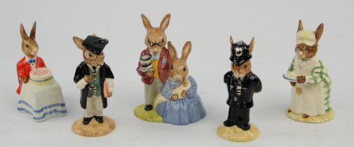 Thirteen Royal Doulton Bunnykins porcelain character figures including ; The Easter Parade,