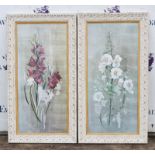 After N. M. Dulau, Study of Gladioli; Study of Hollyhock, a pair of oleograph prints,