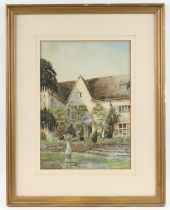 Arthur Charles Fare (1876-1958), Cotswold manor, watercolour, signed in pencil lower left,
