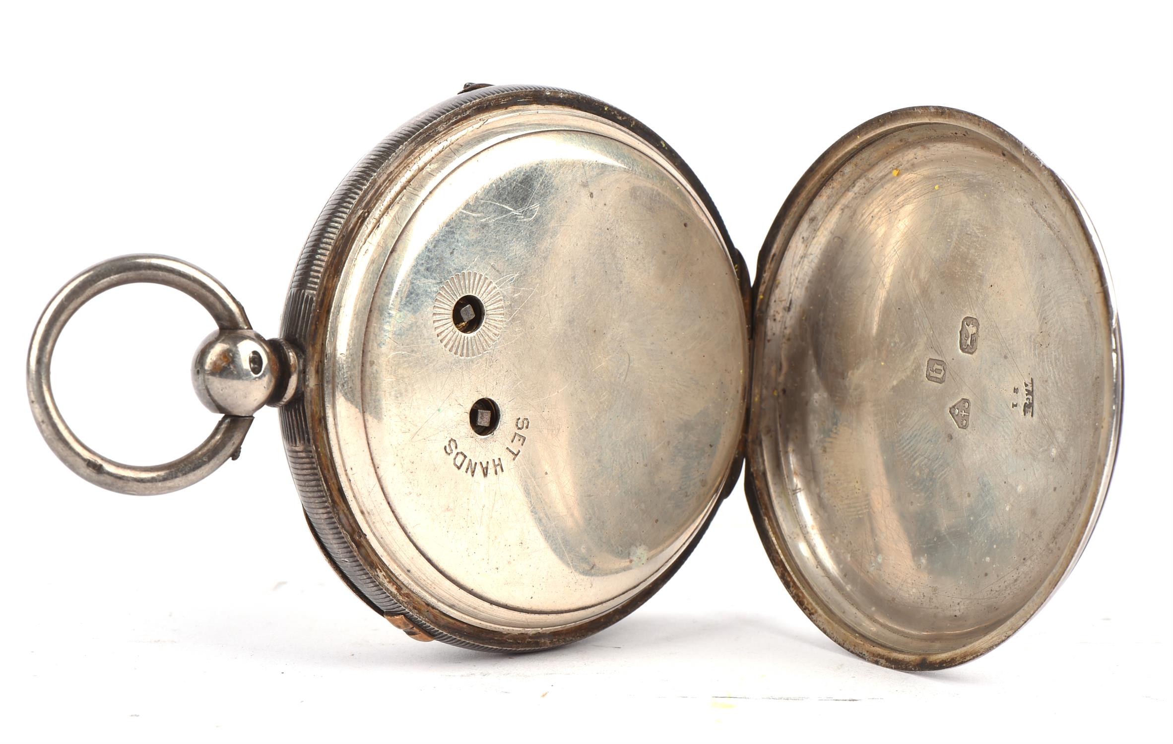 Large silver improved 51303 chronograph patent gents pocket watch, Chester, 1878 - Image 3 of 3