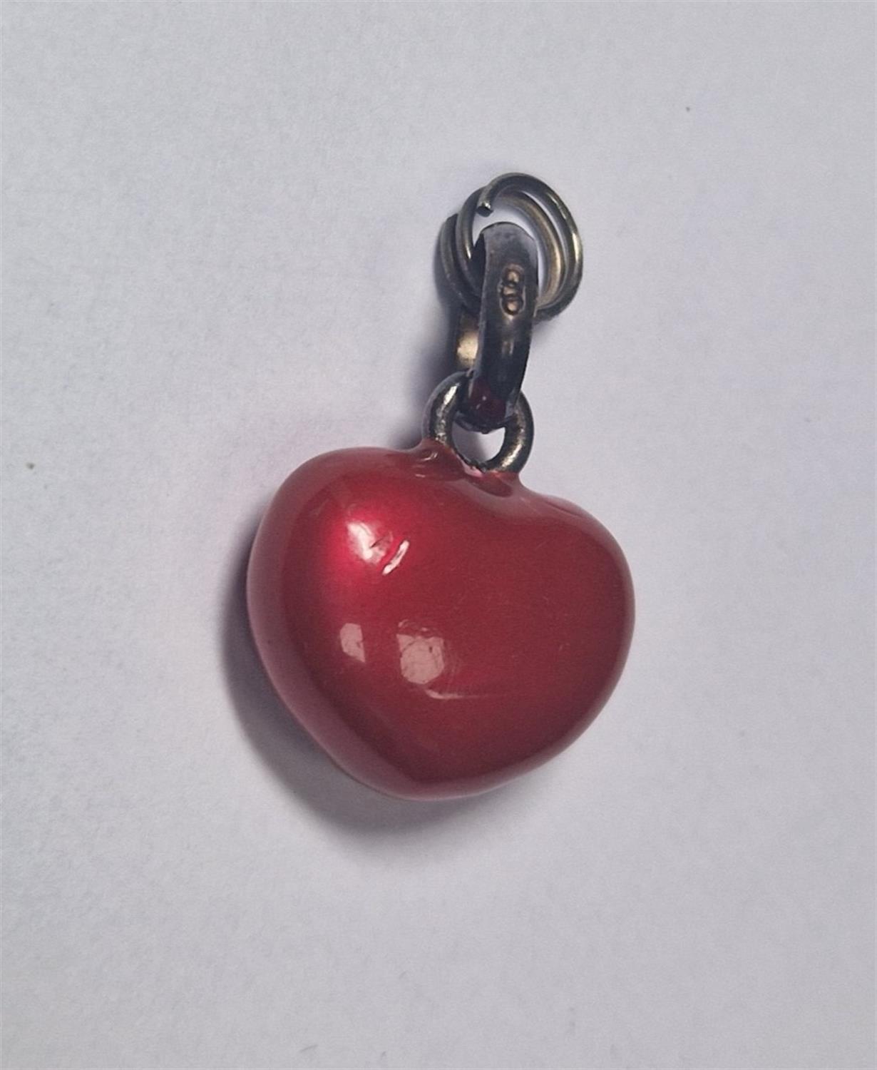 A silver Links of London red enamel heart charm, together with a Tiffany & Co, Elsa Peretti pendant - Image 3 of 4