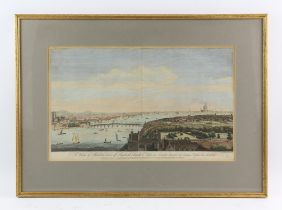 A group of eleven hand coloured engravings, including A Perspective View of the Parade in St