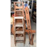 A set of Waverley ladders, 20th Century, 170cm high, together with another set of ladders,