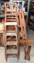 A set of Waverley ladders, 20th Century, 170cm high, together with another set of ladders,