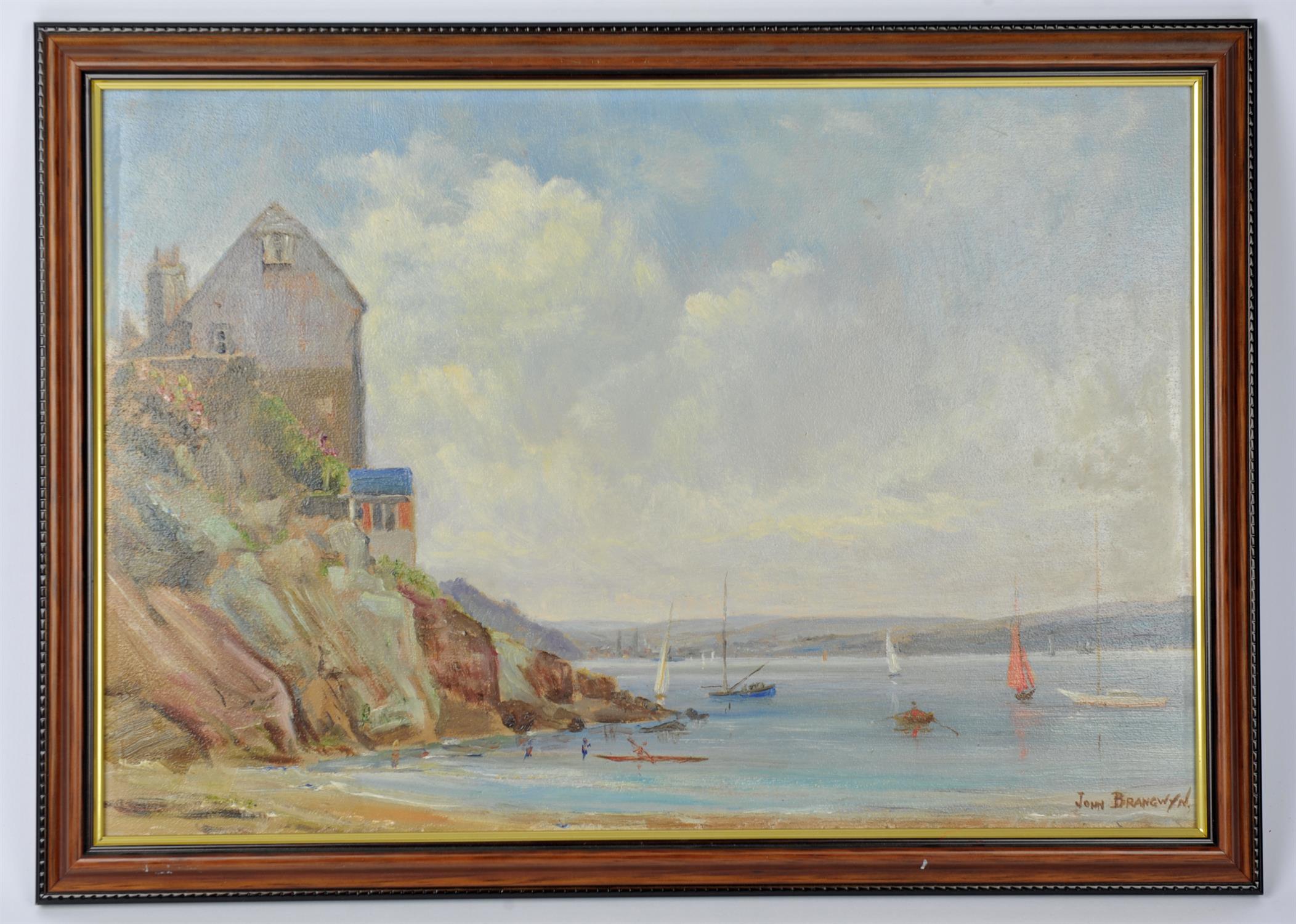 John Brangwyn (20th century), Cawsand Bay, oil on board, signed lower right, 27.5 x 40cm.