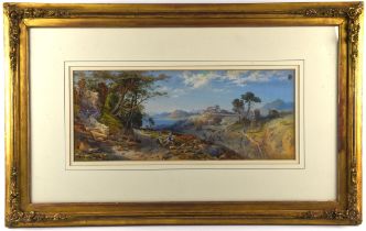 Edwin Aaron Penley (exh 1853-1872), Italianate lake scene, watercolour, signed, inscribed and dated