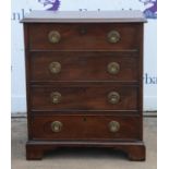 Mahogany chest of drawers, late 19th/early 20th Century, with four drawers, on bracket feet,