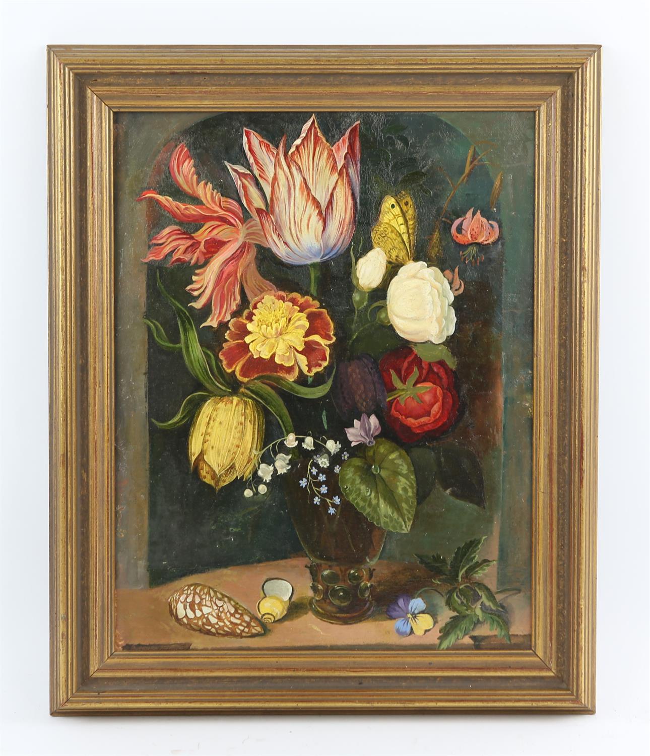 A group of five 20th century still life subjects, including a near pair of tankard and birds nest, - Image 4 of 5