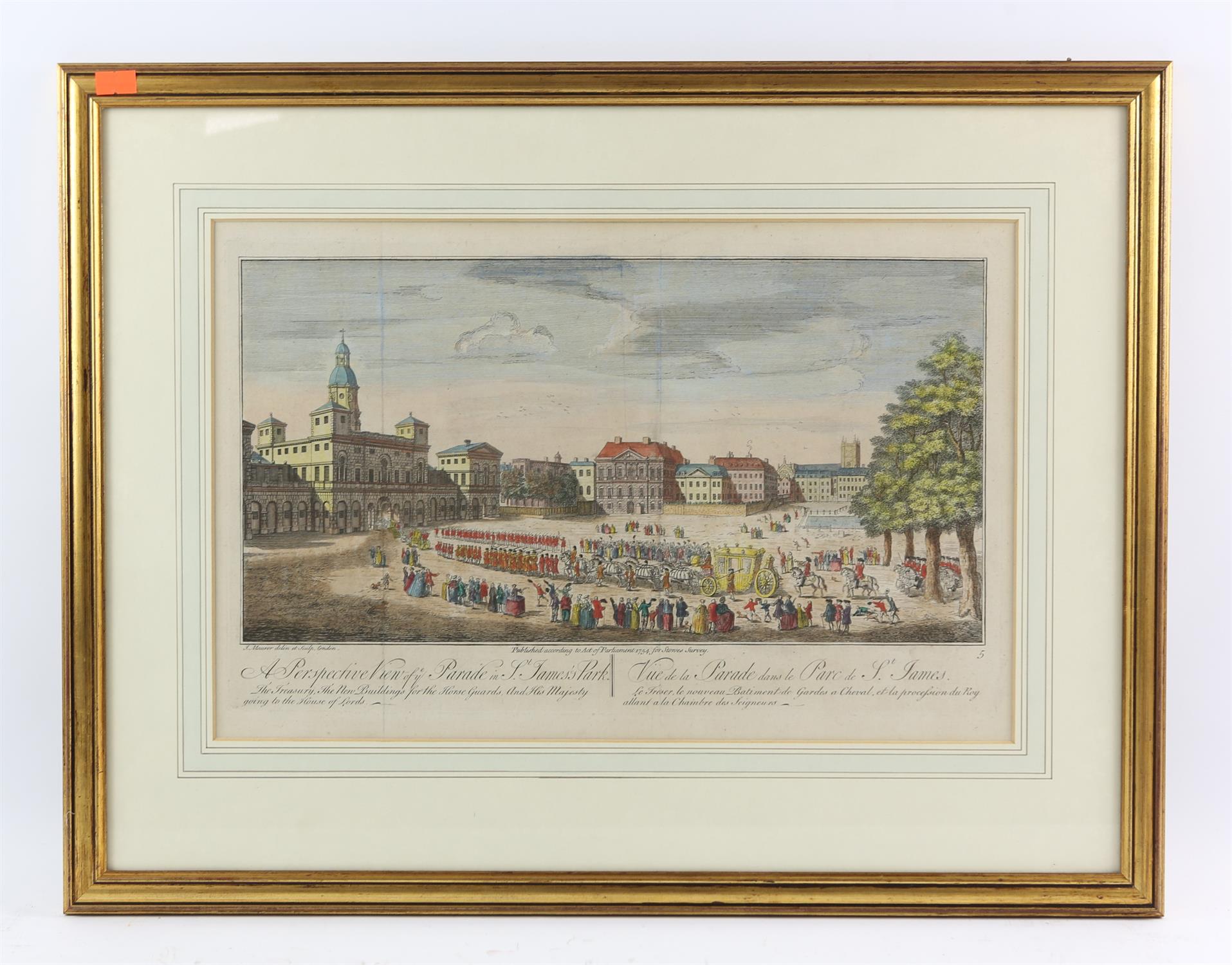 A group of eleven hand coloured engravings, including A Perspective View of the Parade in St - Image 5 of 11