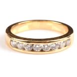 A diamond half eternity ring, eight round brilliant cut diamonds weighing an estimated total of 0.