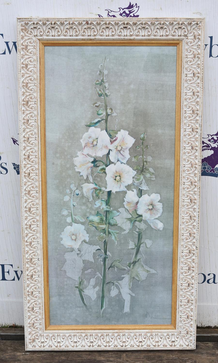 After N. M. Dulau, Study of Gladioli; Study of Hollyhock, a pair of oleograph prints, - Image 2 of 3