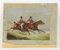 After Henry Alken, ‘The Right Sort’, a set of four watercolours with pen, ink and gouache,