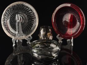 Geoffrey Baxter (British, 1922-1995) for Whitefriars, two bullicante glass dishes,