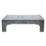 Industrial Design, an galvanised metal water tank coffee table, early 20th century,