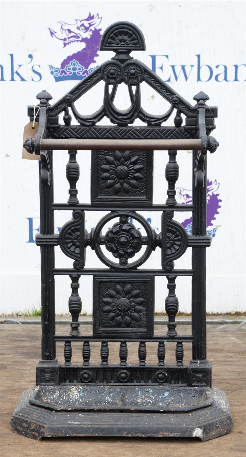 Victorian cast iron umbrella stand, registration mark to back, 73cm high - Image 3 of 3