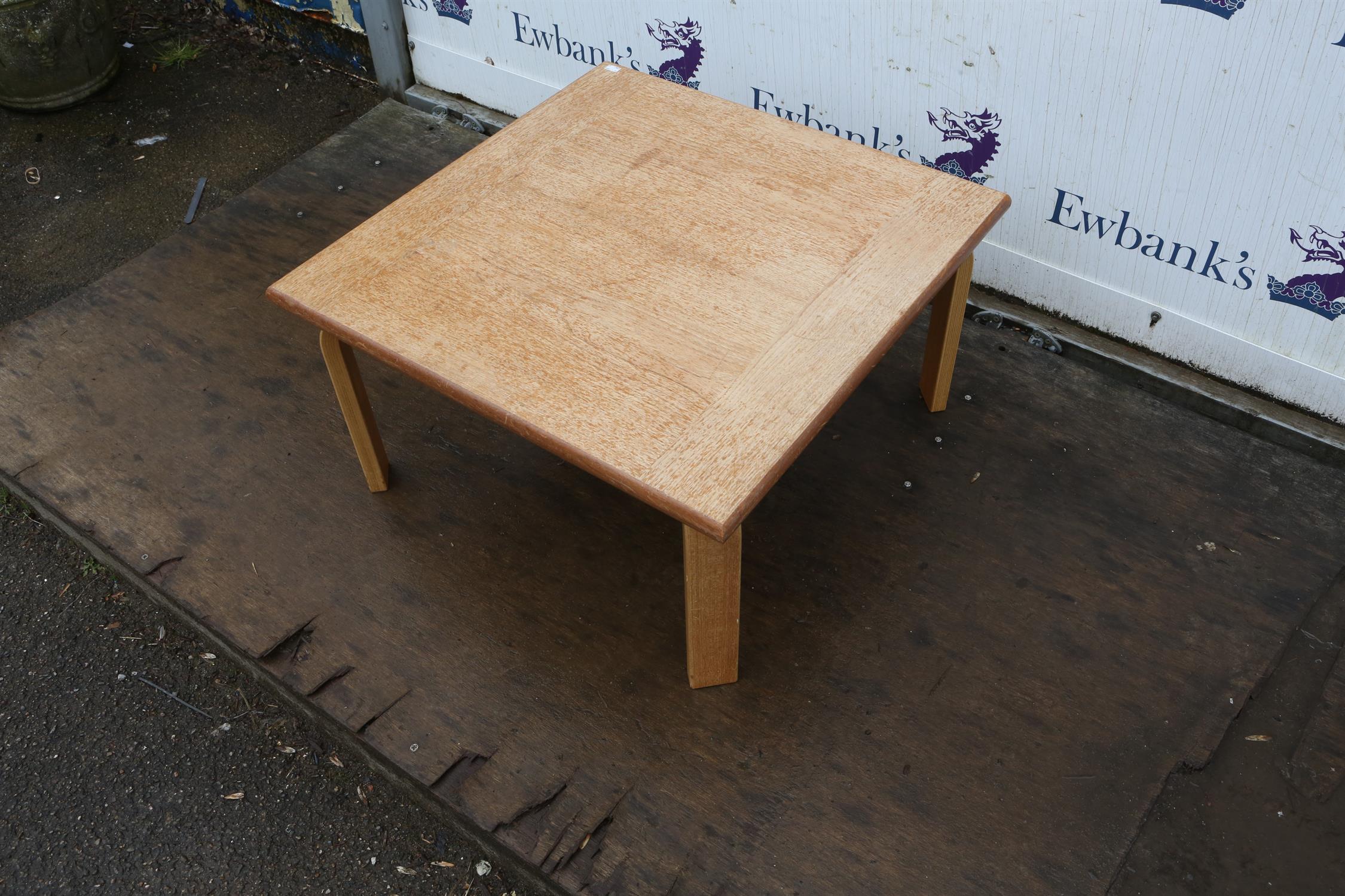 Danish Club 8, square coffee table, with teak top and laminated legs, 41cm high x 74cm square - Image 2 of 2