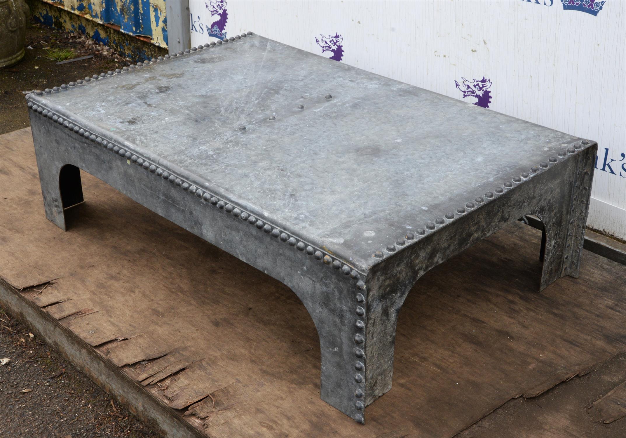 Industrial Design, an galvanised metal water tank coffee table, early 20th century, - Image 2 of 4