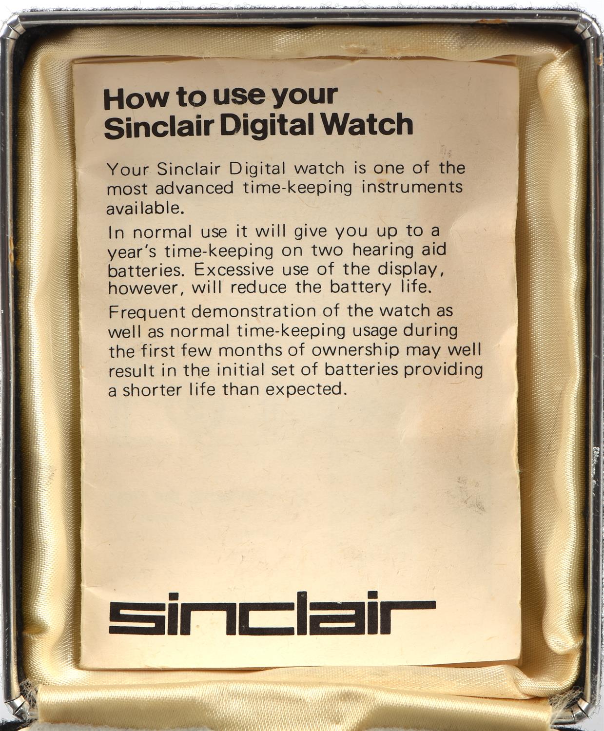 Sinclair Radionics, a black Sinclair watch, in case, with instruction book - Image 4 of 5
