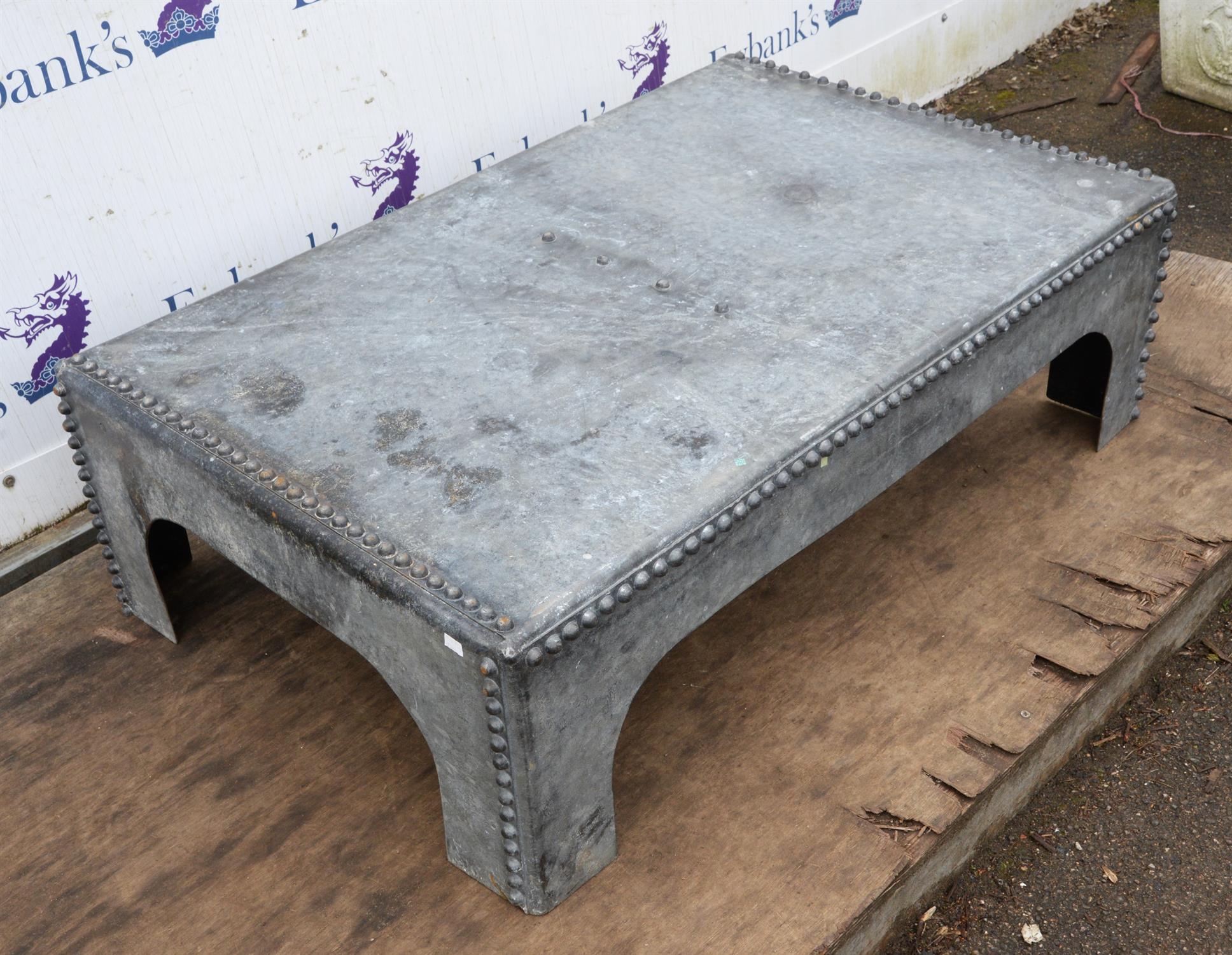 Industrial Design, an galvanised metal water tank coffee table, early 20th century, - Image 3 of 4