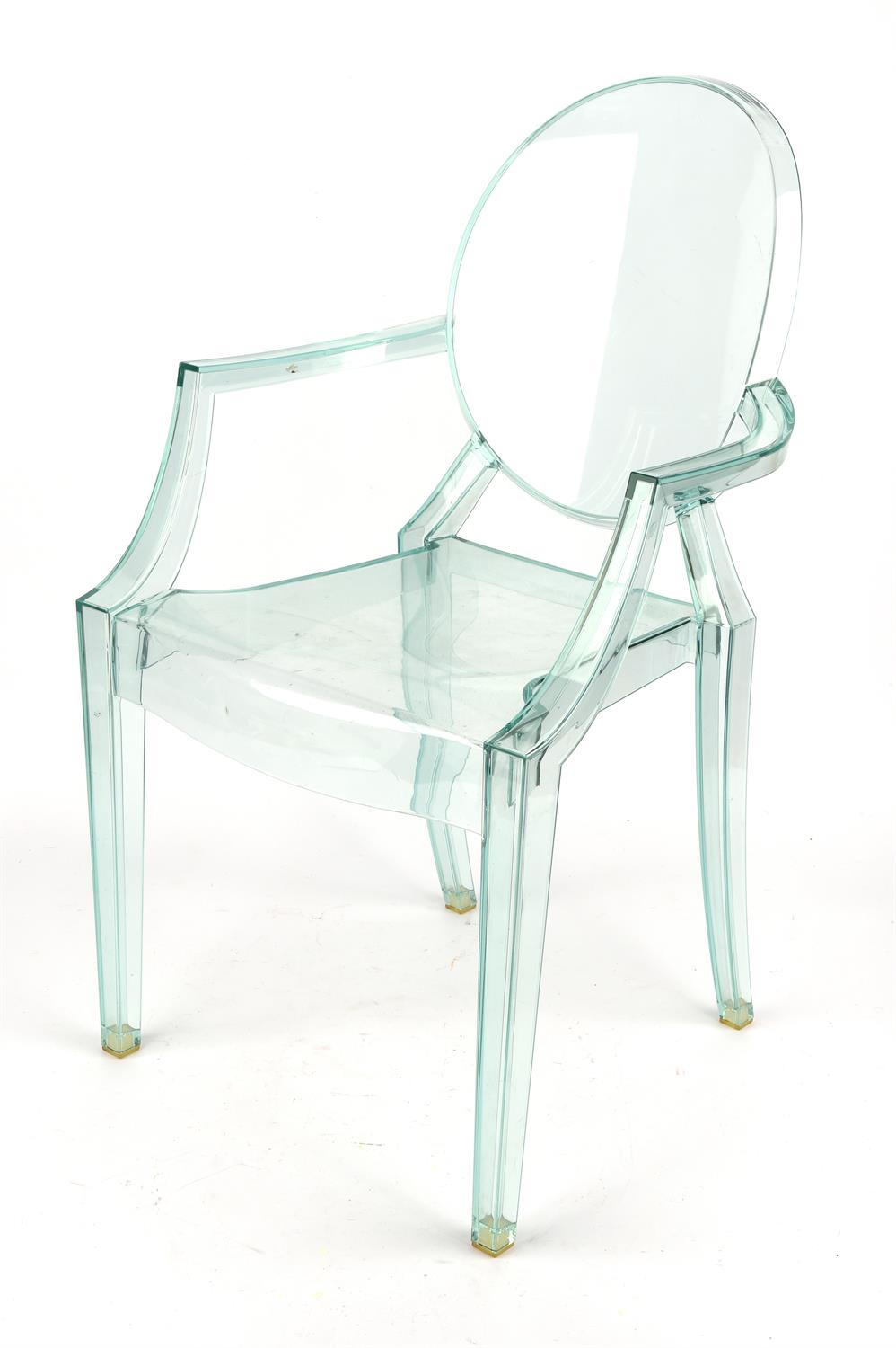 Philippe Starck for Kartell, a child's Lou Lou Ghost chair, rear seat edge with maker's name,