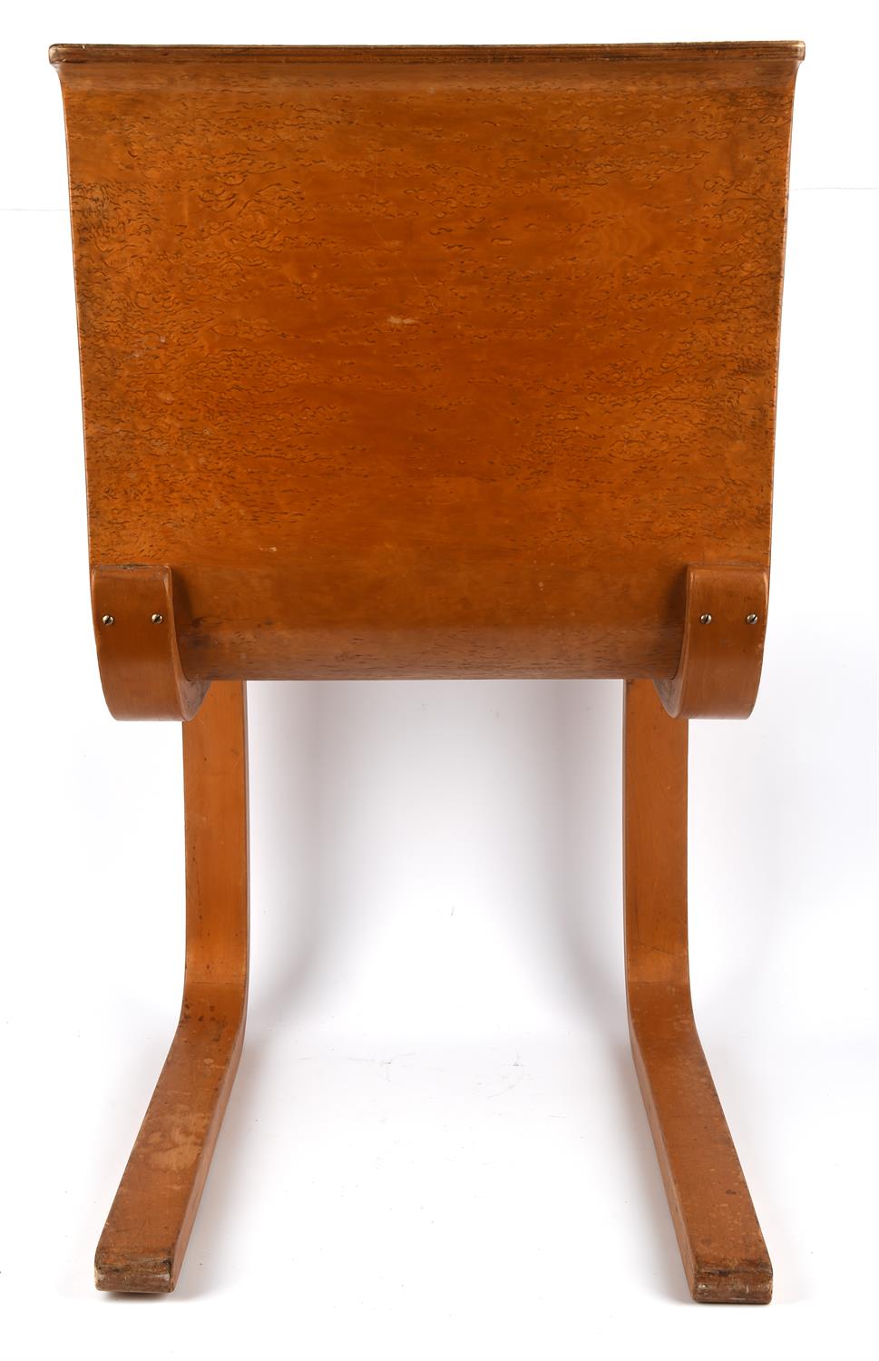 Alvar Aalto (Finnish, 1898-1976) for Finmar, pair of model 21 burr birch plywood chairs, - Image 8 of 18