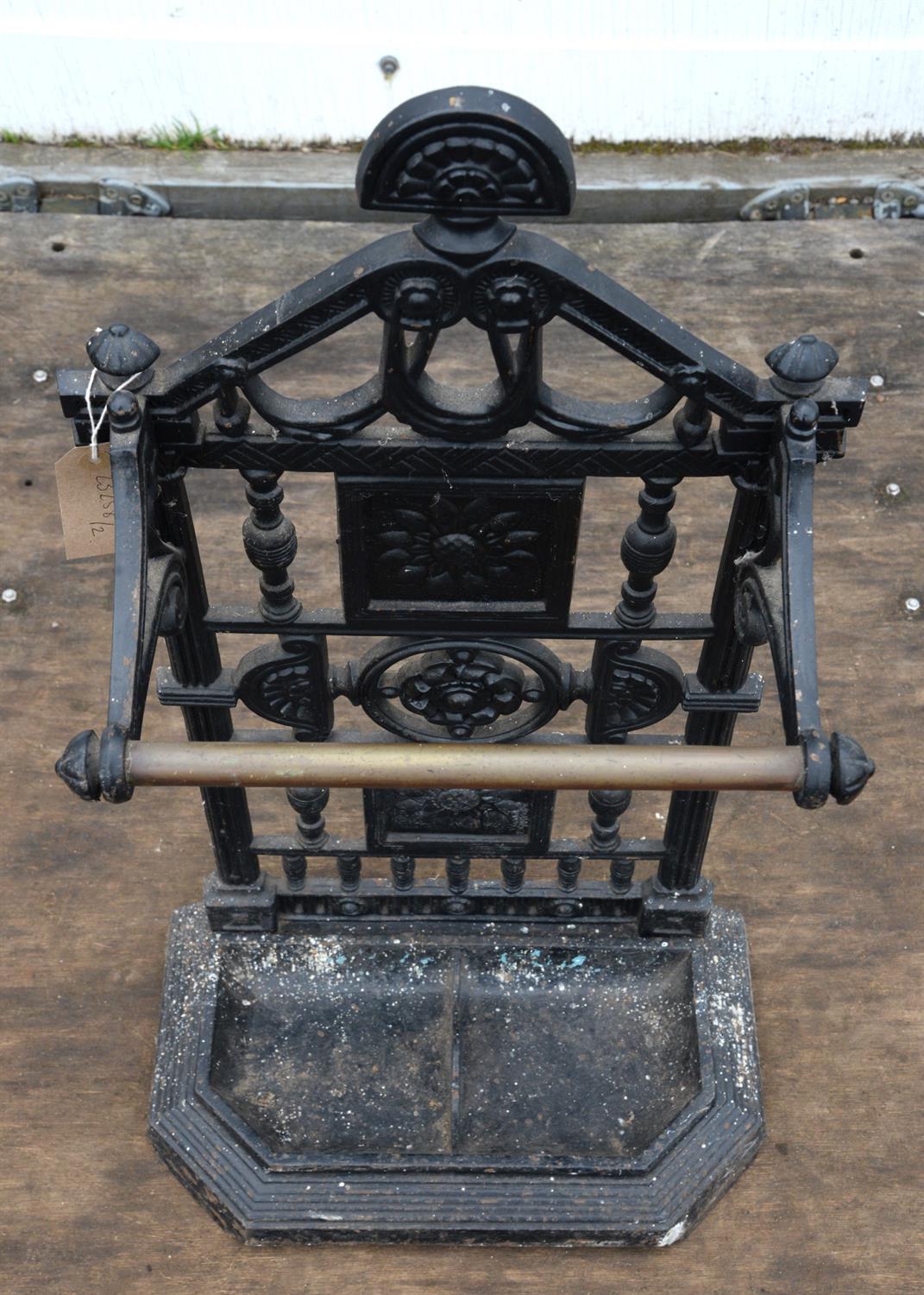 Victorian cast iron umbrella stand, registration mark to back, 73cm high - Image 2 of 3