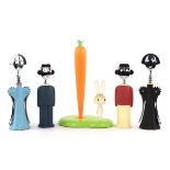 Alessandro Mendini for Alessi, Anna corkscrew, and three others, together with various Alessi