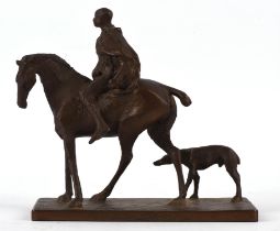 David Backhouse, (British, B. 1941), Cloaked Horseman, signed and editioned, Backhouse, 2/7, bronze,