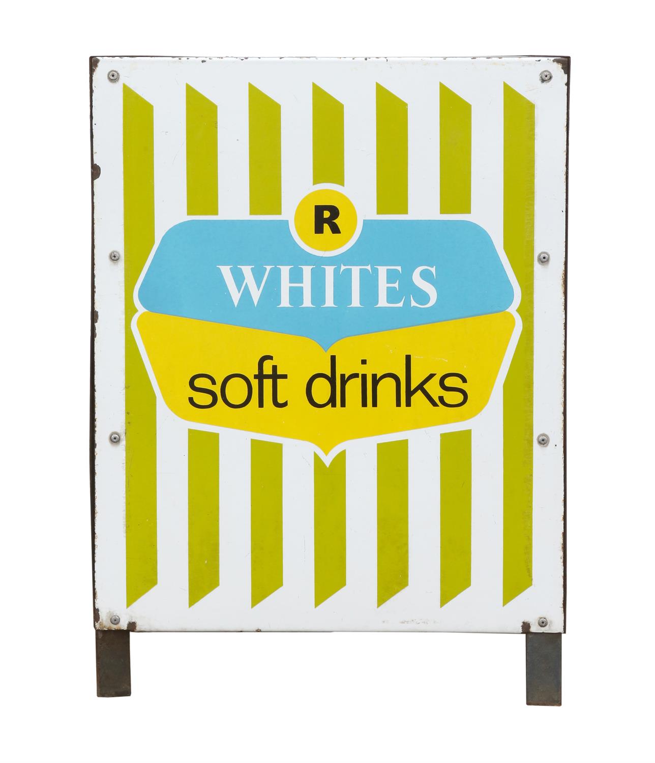 R Whites Lemonade, an enamelled metal rubbish bin, with wired internal basket, 72.