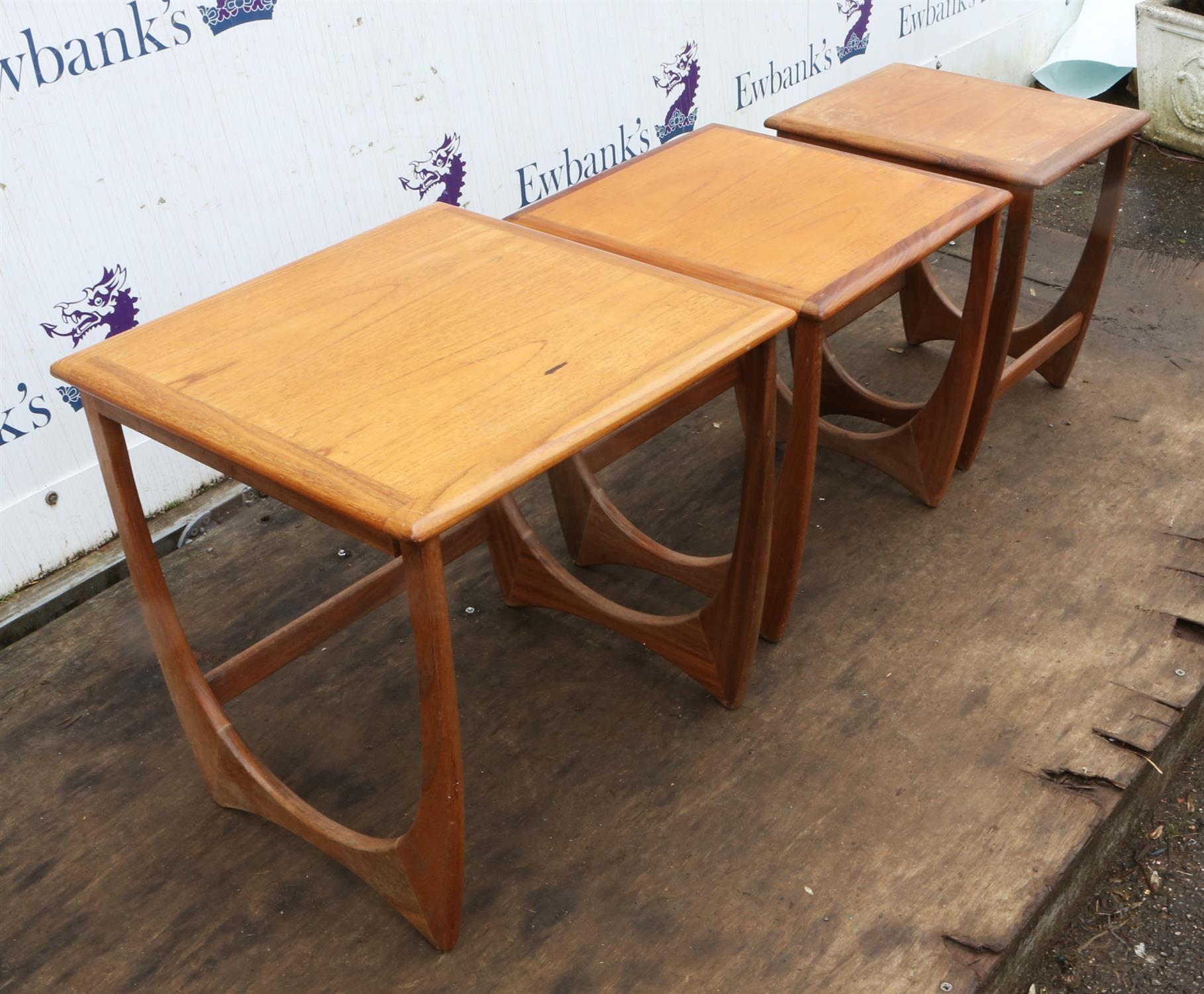 G-plan, a nest of three teak tables, 51cm high x 50cm square (3) - Image 4 of 6