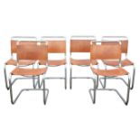 After Mart Stam, (Dutch, 1899-1986) for Fian, six Modell 33 cantilever chairs, chromed steel and