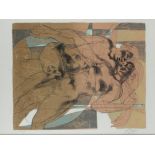 Hans Erni (Swiss 1909-2015), Reclining figures, etching with mixed media, signed lower right,