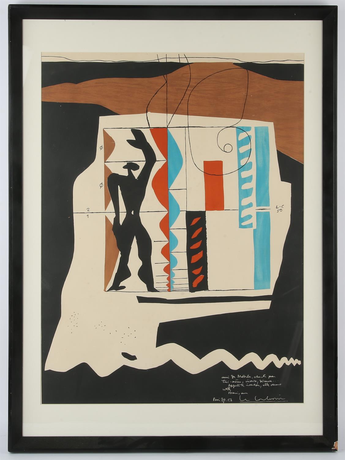 § Le Corbusier (Swiss 1887-1965), L'Invention, colour lithograph, inscribed on label verso for the - Image 2 of 4