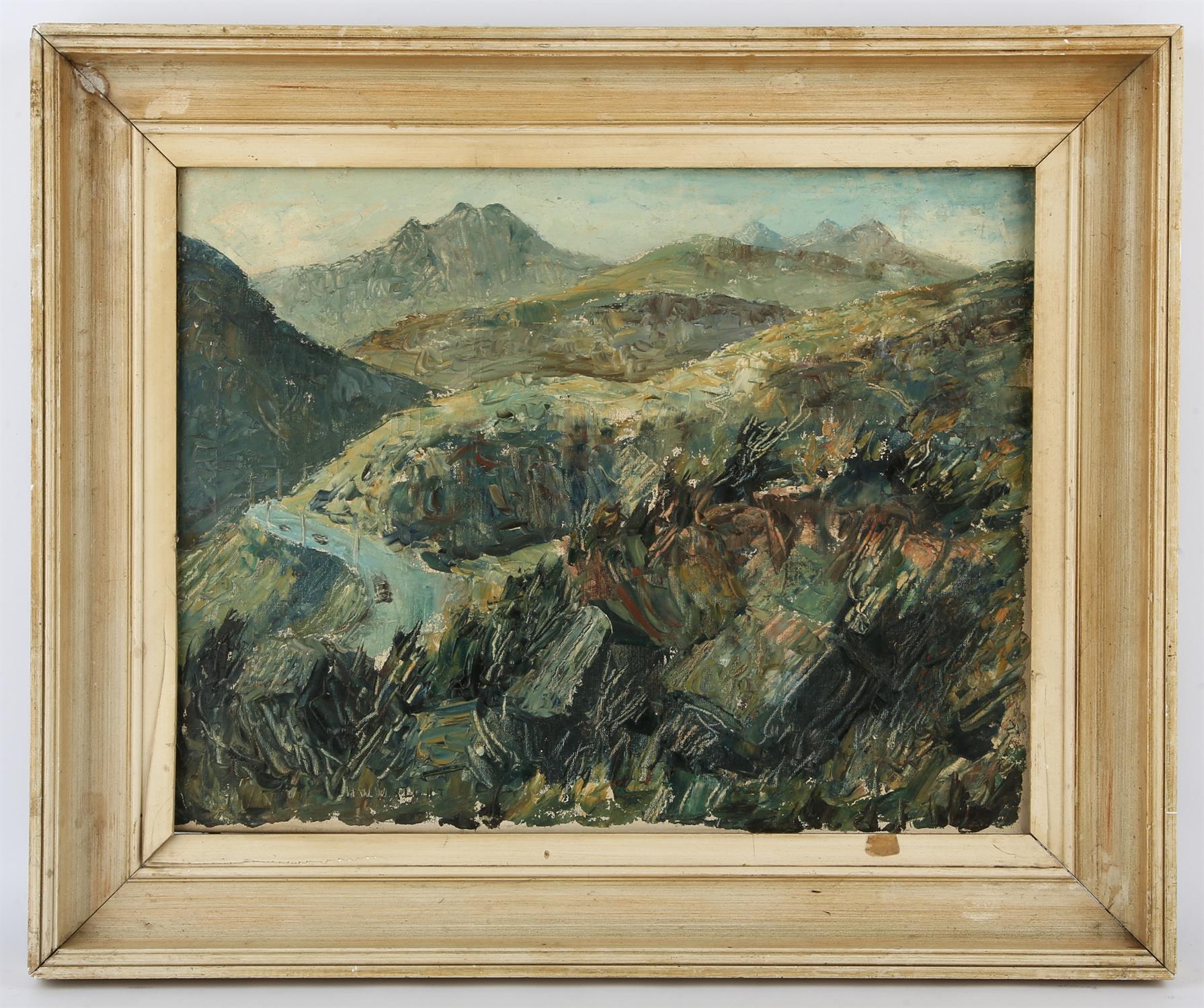 Herbert William Wright (20th century), Snowdon from Gylder Fach, oil on canvas,signed lower left, - Image 2 of 3